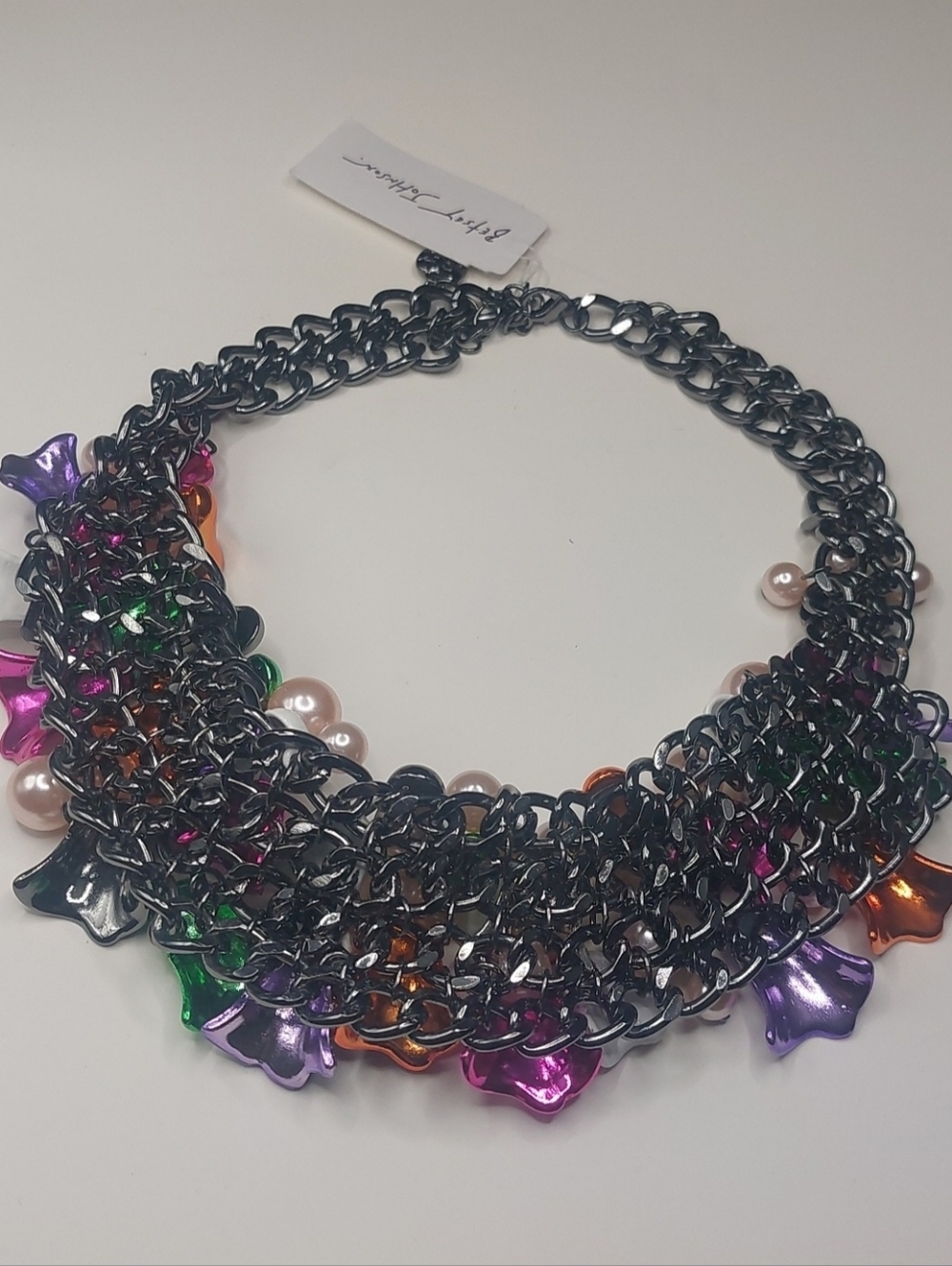 Betsey Johnson Halloween Colorful Ghosts Chunky Bib Statement Necklace - Picture 6 of 16